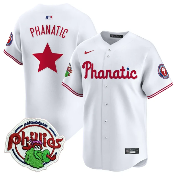 Phanatic Jersey Phillies Phanatic Patch Vapor Premier Limited Stitched White by My Store