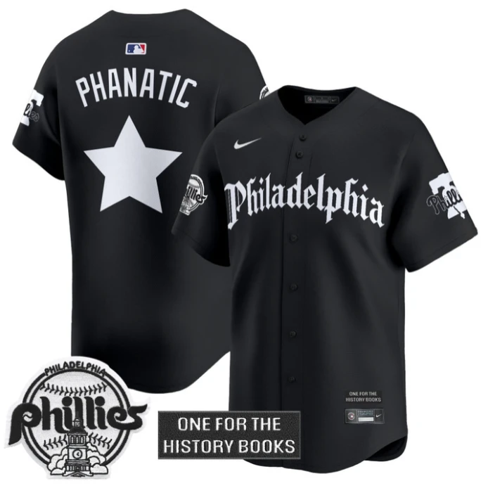 Phanatic Jersey Phillies Retro Newspaper Edition Vapor Premier Limited Stitched Black by My Store