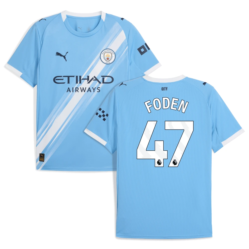 Phil Foden 47 Manchester City 2025-26 Home Men Jersey – Sky Blue by Soccer Jersey