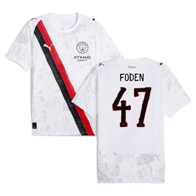 Phil Foden 47 Manchester City 2025-26 Match Jersey – White by Soccer Jersey