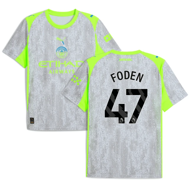 Phil Foden 47 Manchester City 2025-26 Third Men Jersey – Gray by Soccer Jersey