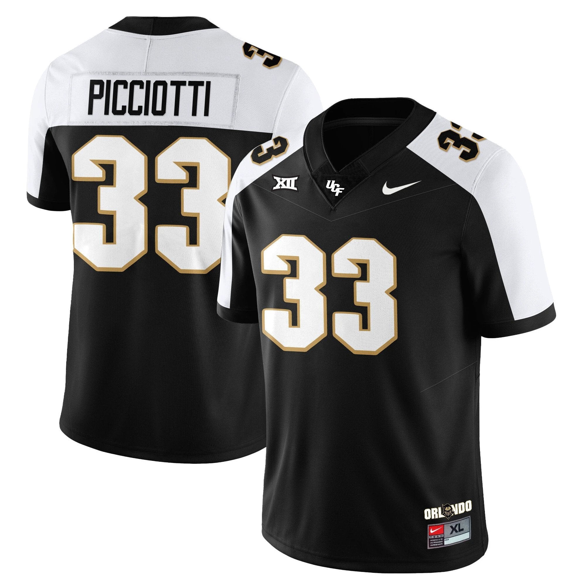 Phil Picciotti Jersey #33 UCF Football 2025 Core Uniforms Stitched Alternate by NCAA Football Jersey