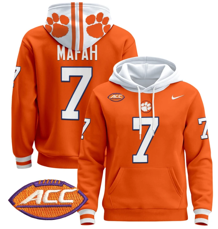 Phil Mafah Hoodie #7 Clemson Tigers Pullover All Stitched by Hoodie Pullover