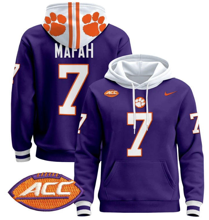 Phil Mafah Hoodie #7 Clemson Tigers Pullover All Stitched by Hoodie Pullover