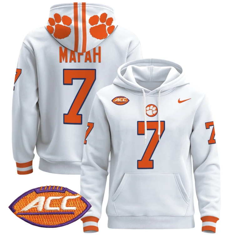 Phil Mafah Hoodie #7 Clemson Tigers Pullover All Stitched by Hoodie Pullover
