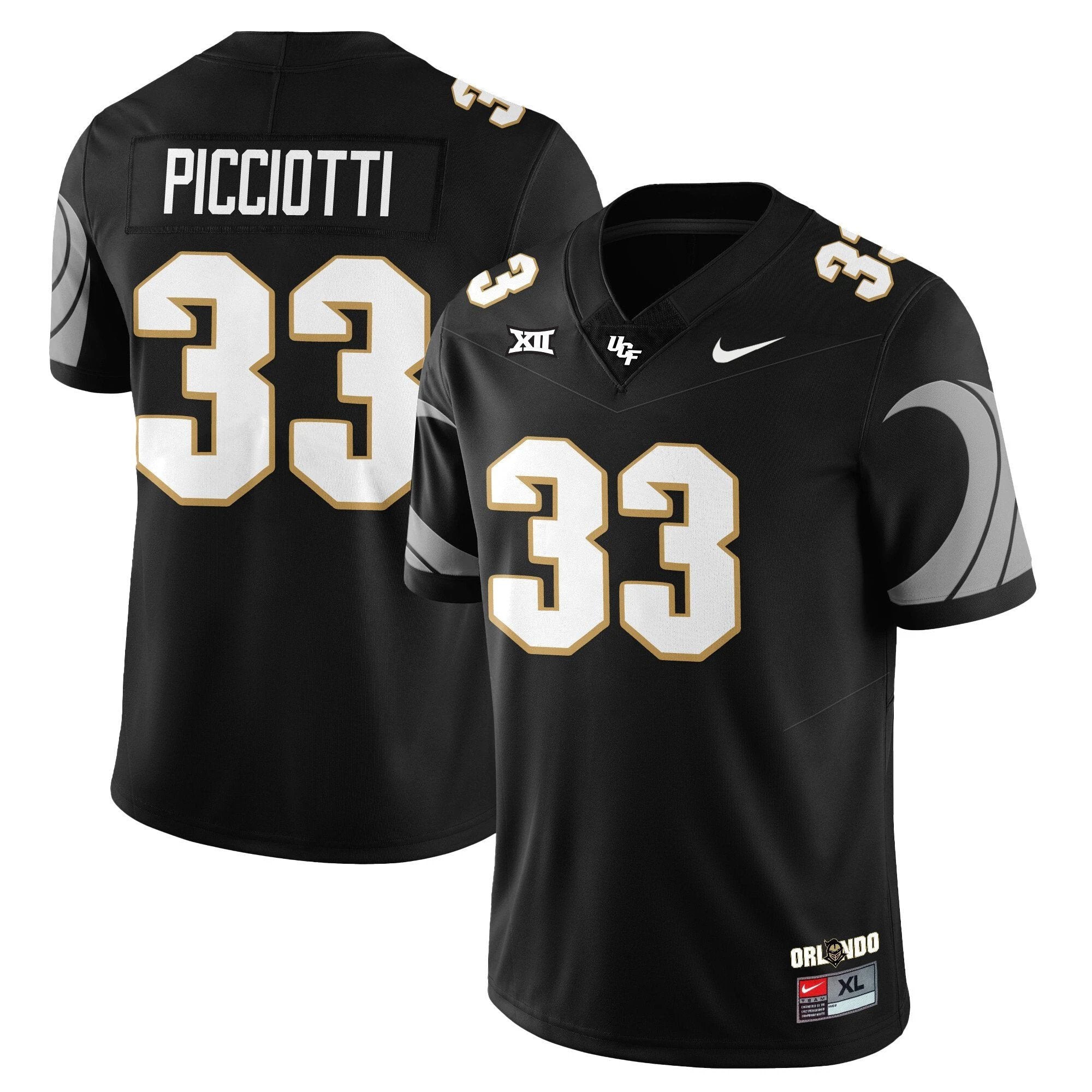 Phil Picciotti Jersey #33 UCF Football 2025 Core Uniforms Stitched by My Store NCAA Football Jerseys