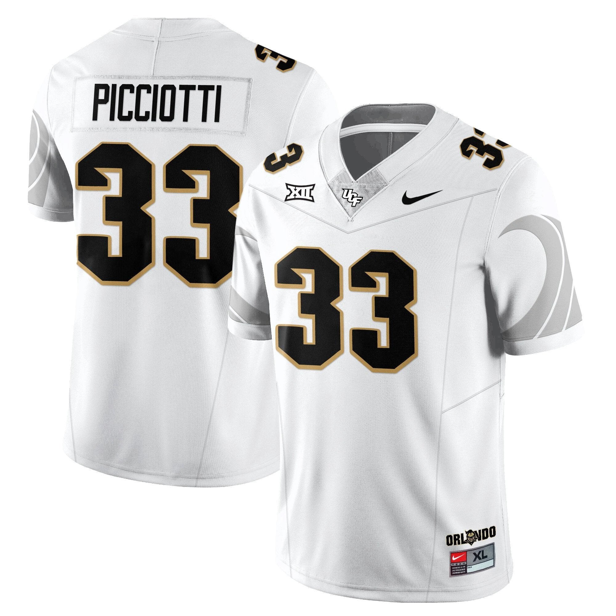 Phil Picciotti Jersey #33 UCF Football 2025 Core Uniforms Stitched by My Store NCAA Football Jerseys