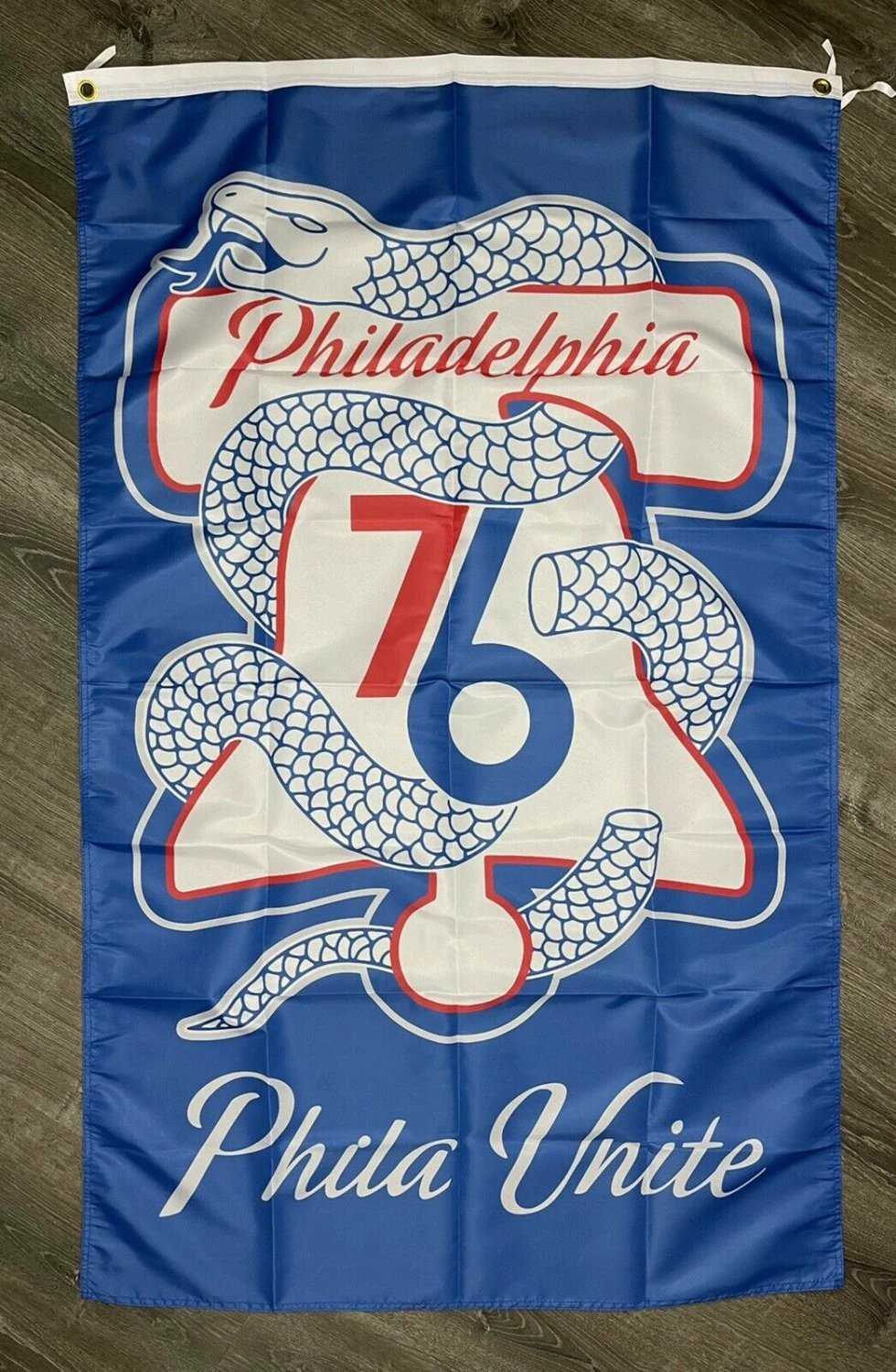 Philadelphia 76ers Flag 3x5 ft Vertical Sports Basketball Banner Man-Cave Vertical by flagsjustdoit