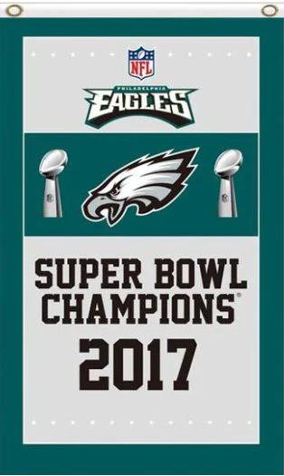 Philadelphia Eagles Super Bowl Champions 2017 Flag 3X5 Ft Polyester Banner USA 90x150cm by flagsjustdoit