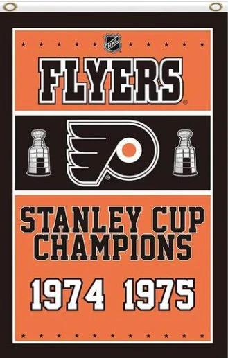 Philadelphia Flyers Champions Flag 3X5Ft Polyester Digital Print Banner USA by flagsjustdoit