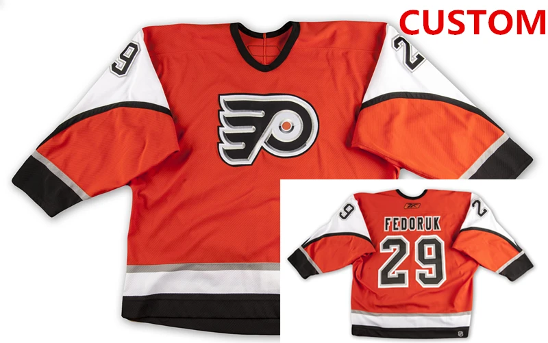 Philadelphia Flyers Custom Reebok Orange Home 2006 - 07 Jersey by Hockey David