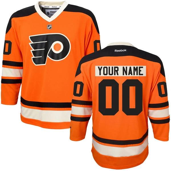 Philadelphia Flyers Orange Alternate Custom Stitched NHL Reebok Hockey Jersey by Hockey David