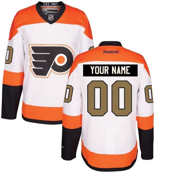 Philadelphia Flyers White Third 50th Gold Custom Stitched NHL Reebok Hockey Jersey by Hockey David