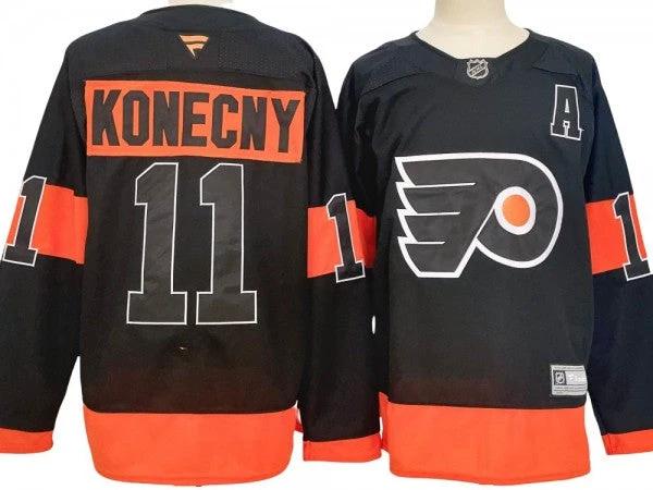 Philadelphia Flyers #11 Travis Konecny Black Alternate 2024 Jersey by Hockey David