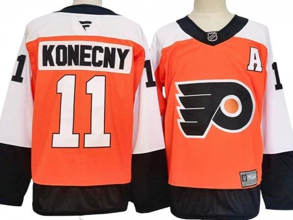 Philadelphia Flyers #11 Travis Konecny Orange Home 2024 Jersey by Hockey David