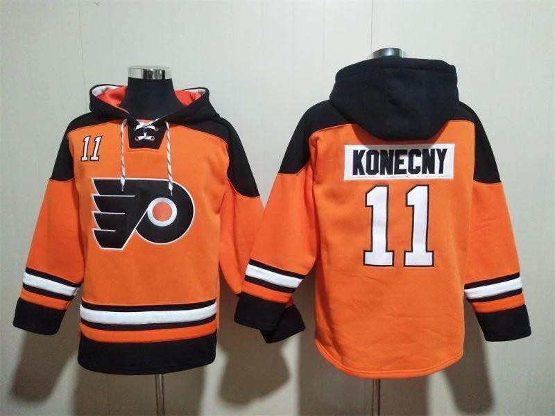 Philadelphia Flyers #11 Travis Konecny Pullover Hoodie by Hoodie Pullover