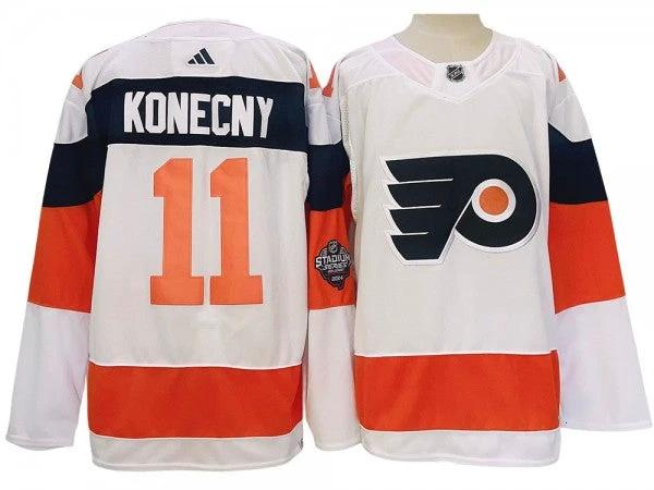 Philadelphia Flyers #11 Travis Konecny White 2024 NHL Stadium Jersey by Hockey David