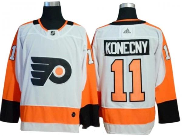 Philadelphia Flyers #11 Travis Konecny White Away Jersey by Hockey David