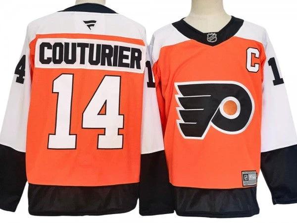 Philadelphia Flyers #14 Sean Couturier Orange 2024 Jersey by Hockey David