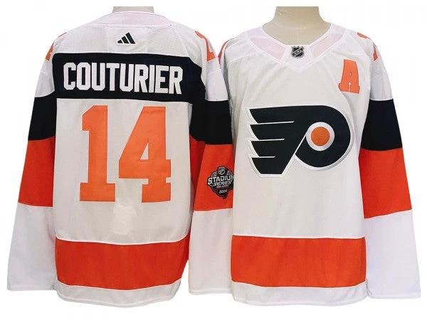 Philadelphia Flyers #14 Sean Couturier White 2024 NHL Stadium Jersey by Hockey David