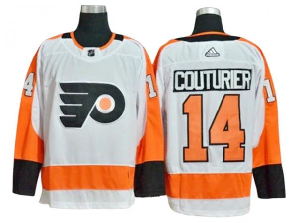 Philadelphia Flyers #14 Sean Couturier White Away Jersey by Hockey David