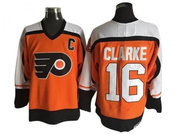 Philadelphia Flyers #16 Bobby Clarke Vintage CCM Jersey - Orange by Hockey David