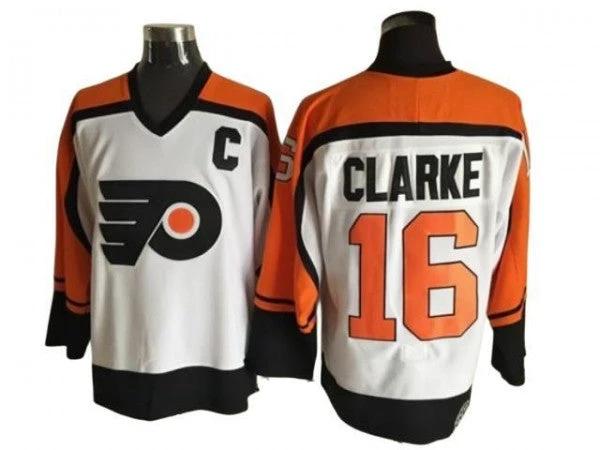 Philadelphia Flyers #16 Bobby Clarke Vintage CCM Jersey - White by Hockey David