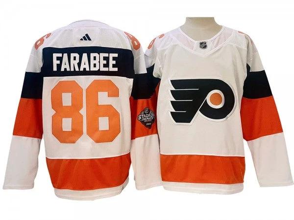 Philadelphia Flyers #86 Joel Farabee White 2024 NHL Stadium Jersey by Hockey David