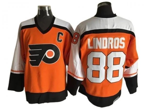 Philadelphia Flyers #88 Eric Lindros Vintage CCM Jersey - Orange by Hockey David