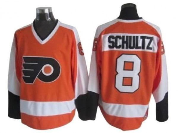 Philadelphia Flyers #8 Dave Schult Orange Vintage CCM Jersey by Hockey David