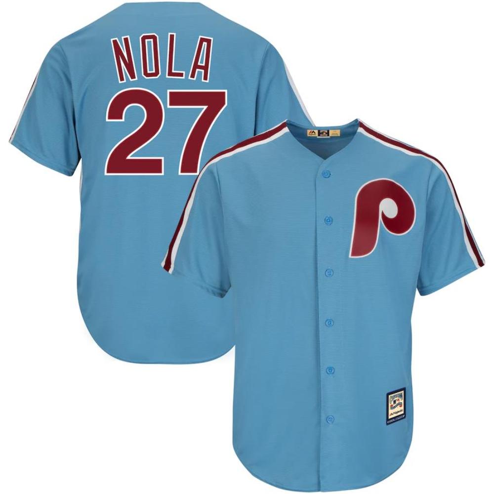 Philadelphia Phillies Aaron Nola Blue Throwback Jersey by My Store
