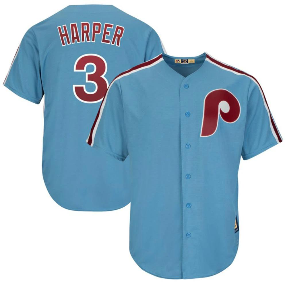 Philadelphia Phillies Bryce Harper Blue Throwback Jersey by My Store