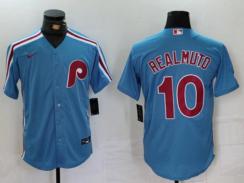 Philadelphia Phillies JT Realmuto Light Blue Throwback Replica Jersey by My Store