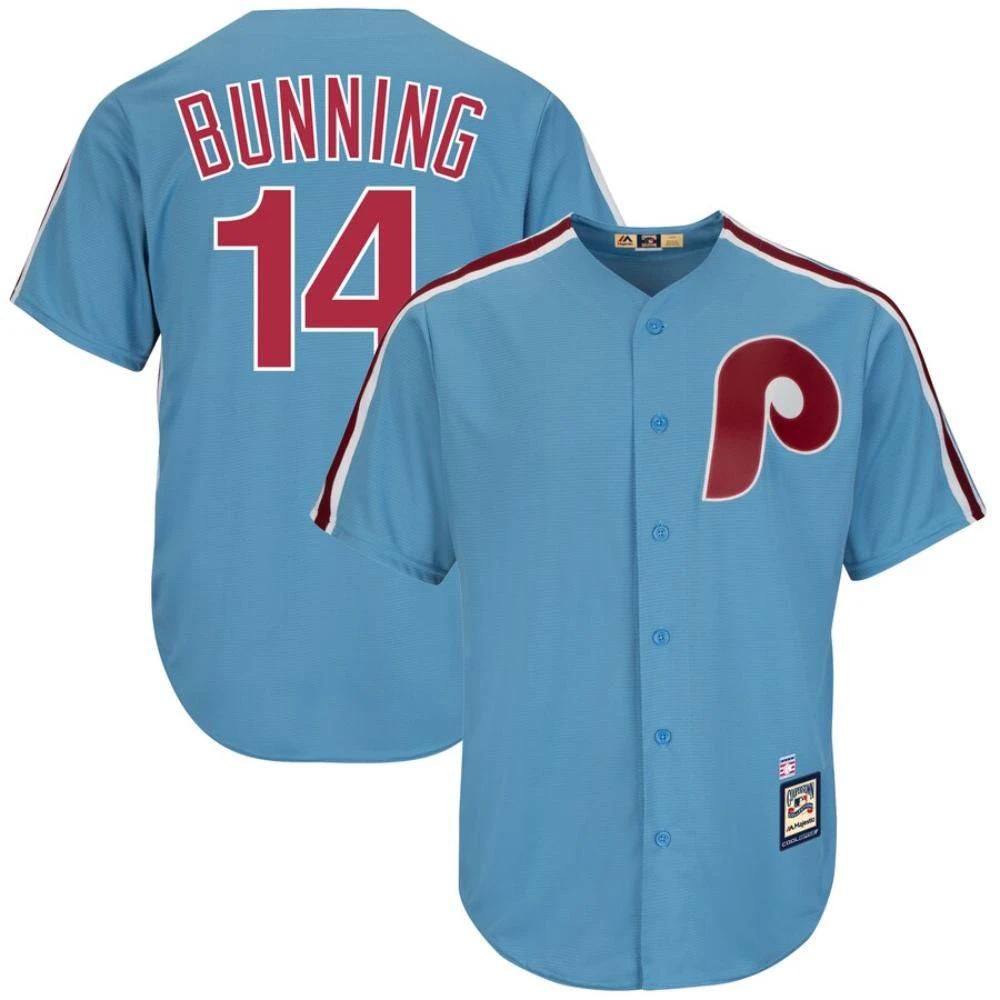 Philadelphia Phillies Jim Bunning Blue Throwback Jersey by My Store