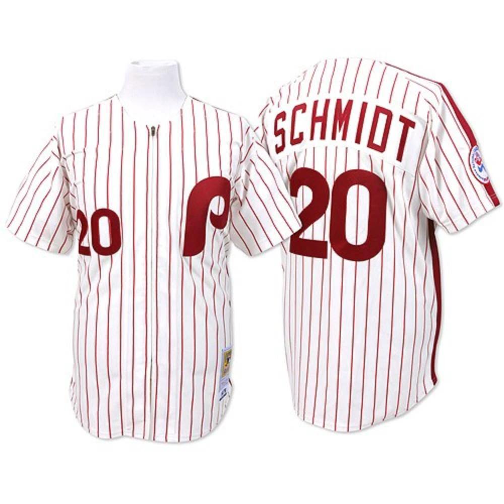 Philadelphia Phillies Mike Schmidt White 1983 Throwback Jersey by My Store