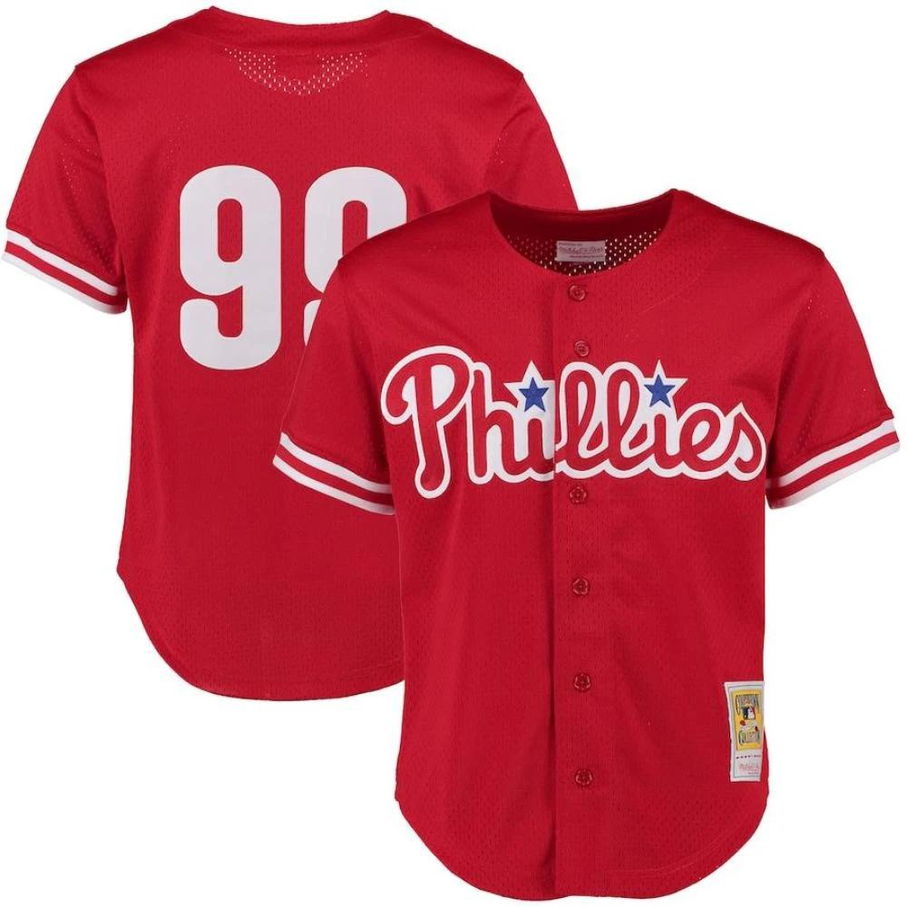 Philadelphia Phillies Mitch Williams Red 1993 Throwback Mesh Jersey by My Store