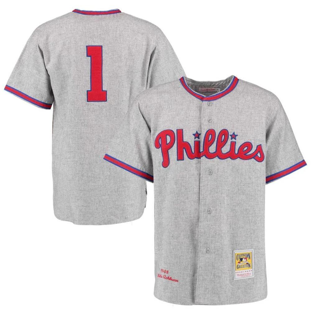 Philadelphia Phillies Richie Ashburn Gray 1948 Throwback Jersey by My Store