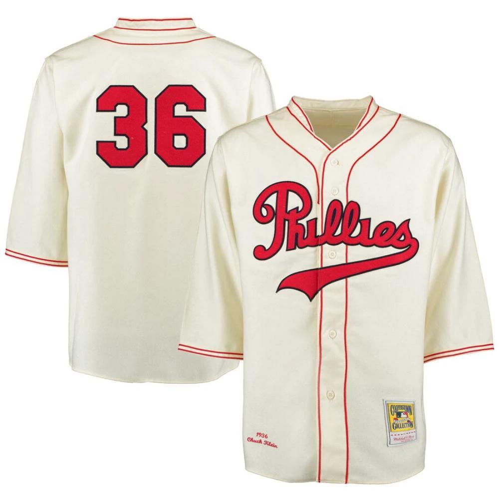 Philadelphia Phillies Robin Roberts Cream 1936 Throwback Jersey by My Store