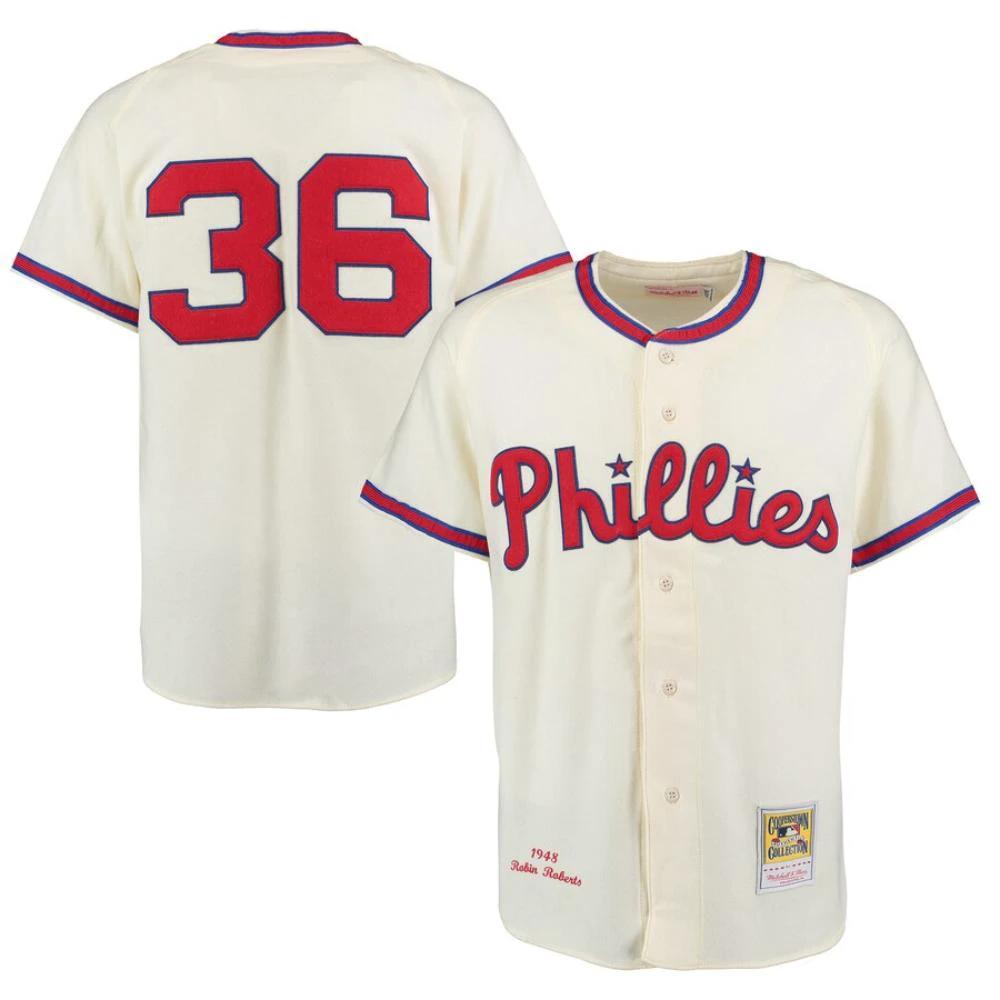 Philadelphia Phillies Robin Roberts Cream 1948 Throwback Jersey by My Store