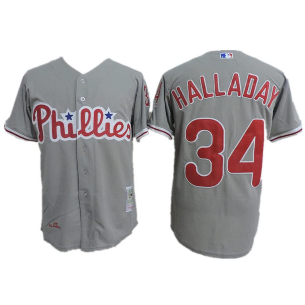 Philadelphia Phillies Roy Halladay Gray Throwback Jersey by My Store