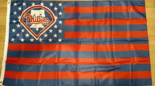 Philadelphia Phillies Star and stripes Sport Fag 3X5Ft Banner USA Polyester with Brass Grommets by flagsjustdoit