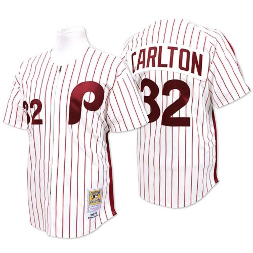 Philadelphia Phillies Steve Carlton White 1976 Throwback Jersey by My Store