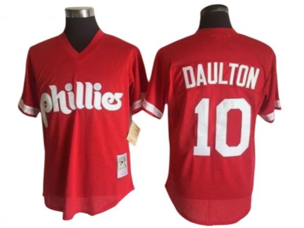 Philadelphia Phillies #10 Darren Daulton 1991 Red Cooperstown Mesh Batting Practice Jersey by My Store