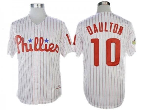 Philadelphia Phillies #10 Darren Daulton White 1993 Throwback Jersey by My Store
