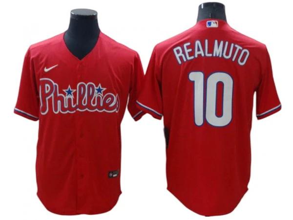 Philadelphia Phillies #10 J.T. Realmuto Red Cool Base Jersey by My Store