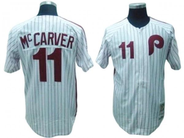 Philadelphia Phillies #11 Tim McCarver White 1976 Throwback Jersey by My Store