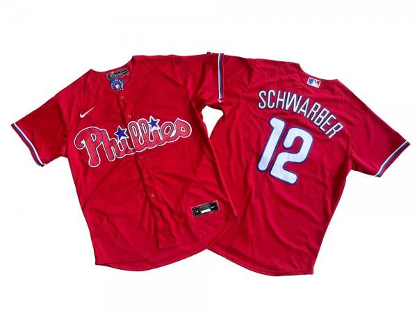 Philadelphia Phillies #12 Kyle Schwarber Red Cool Base Jersey by My Store