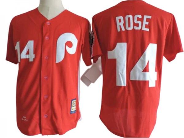 Philadelphia Phillies #14 Pete Rose Red Throwback Jersey by My Store