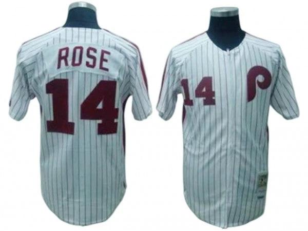 Philadelphia Phillies #14 Pete Rose White Throwback Jersey by My Store