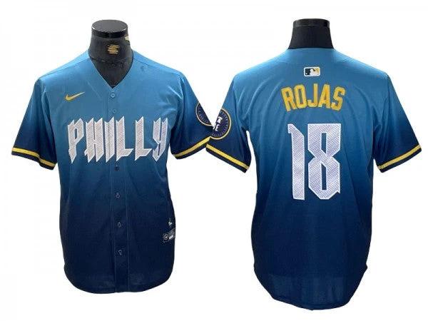 Philadelphia Phillies #18 Johan Rojas Blue 2024 City Connect Limited Jersey by My Store